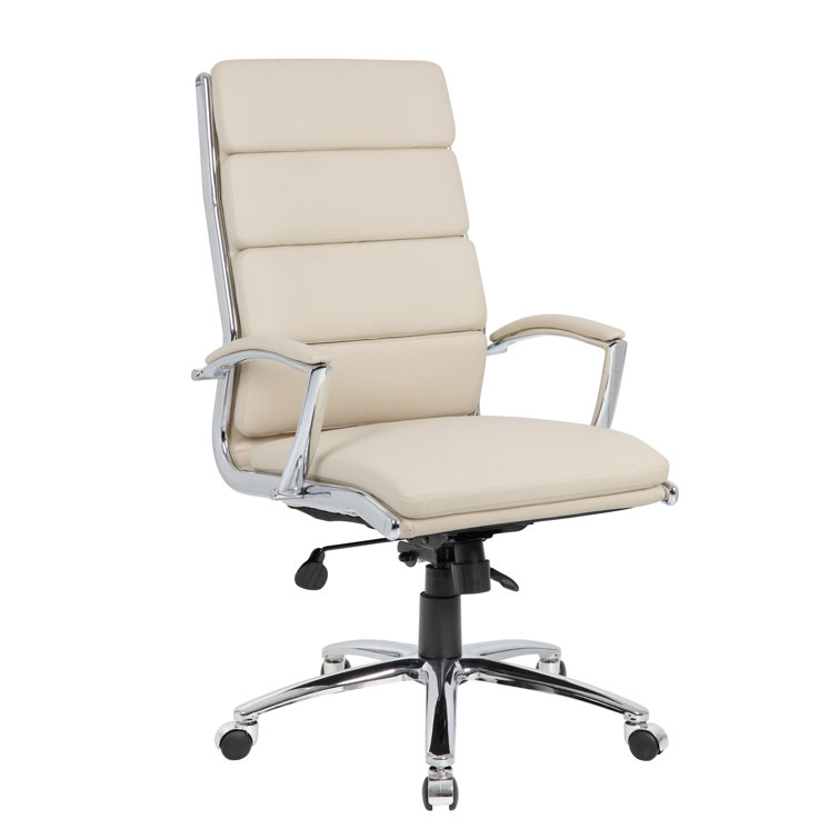 High-Back Executive Swivel Chair with Chrome Base in Gray