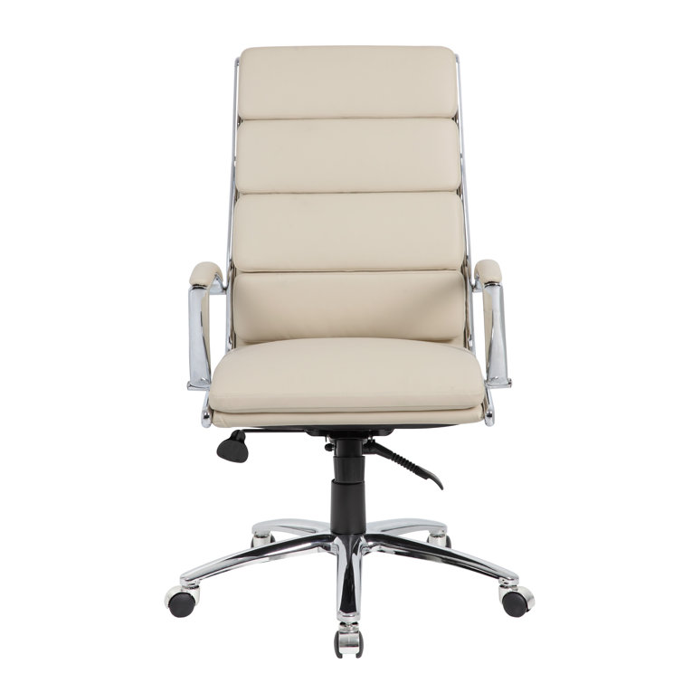 High-Back Executive Swivel Chair with Chrome Base in Gray