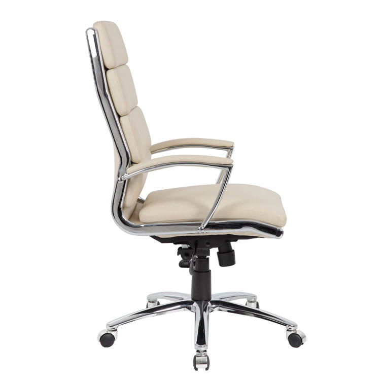 High-Back Executive Swivel Chair with Chrome Base in Gray