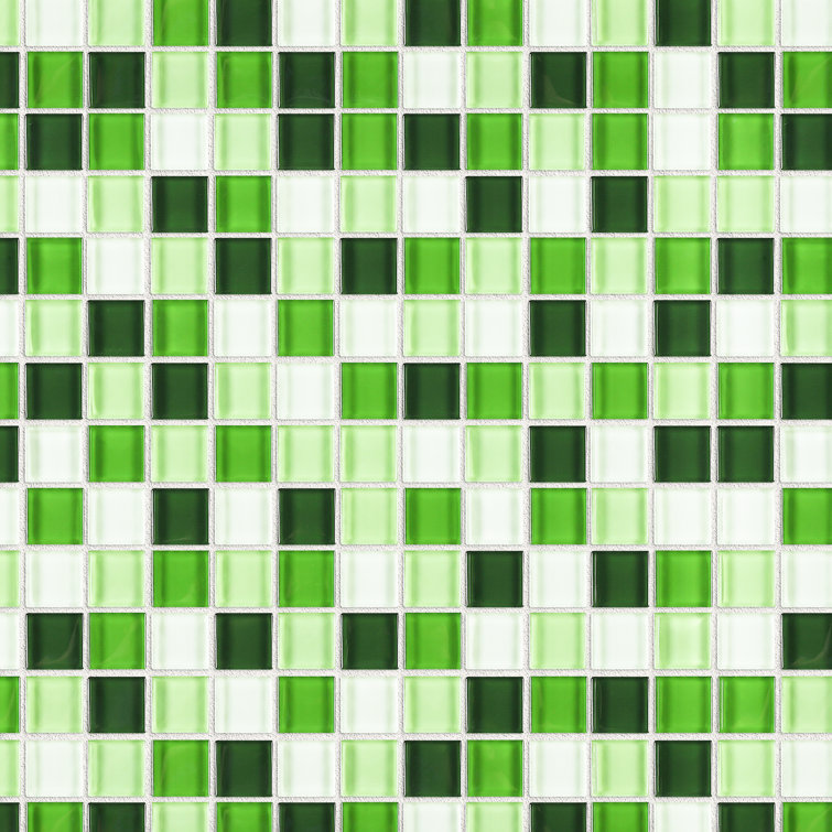 Green Glass Mosaic Tile Sheet for Bathroom and Kitchen