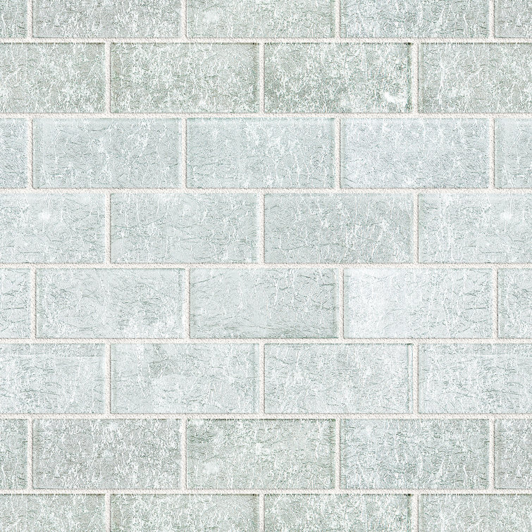 Gray Glass Brick Joint Mosaic Wall Tile Sheet