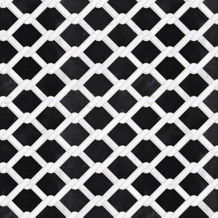 Nero Marquina Marble Random Mosaic Wall Tile