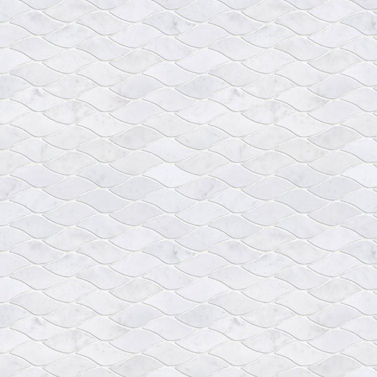 White Carrara Marble Look Honed Mosaic Wall Tile Sheet