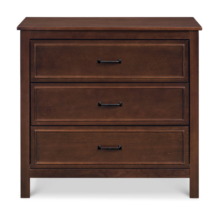 Espresso Solid New Zealand Pine 3-Drawer Nursery Dresser