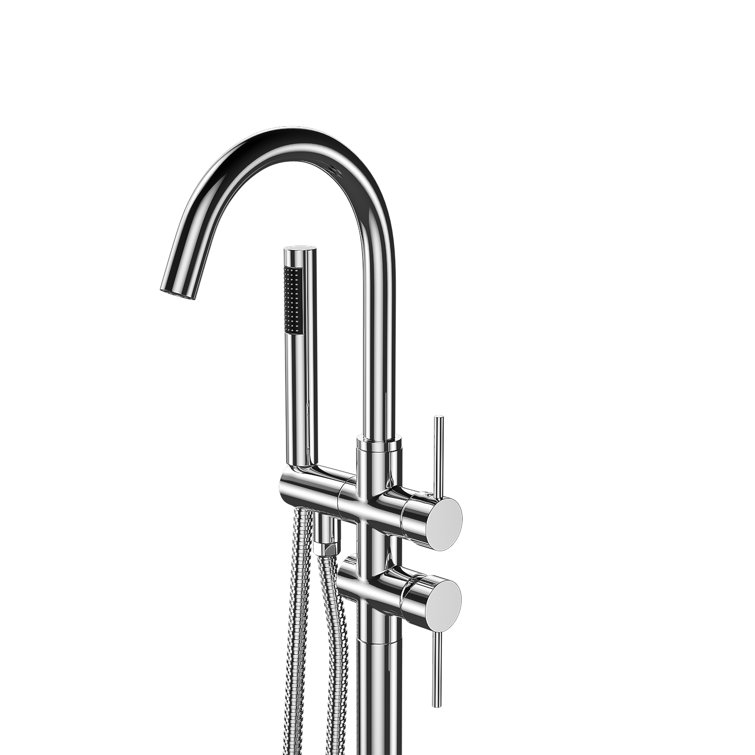 Chrome Freestanding High Arc Tub Filler with Lever Handle
