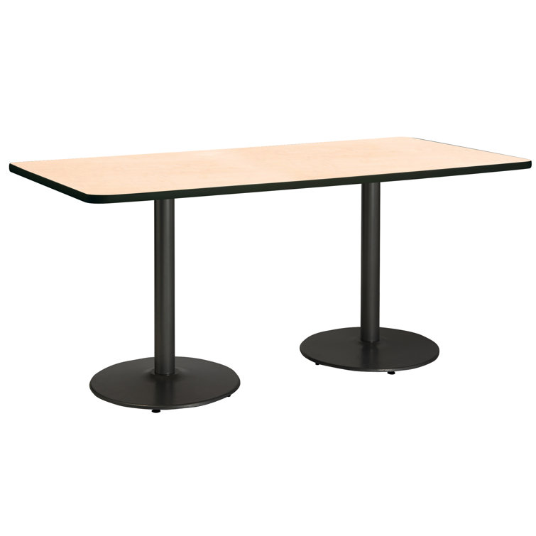 Graphite Nebula Rectangular Pedestal Breakroom Table