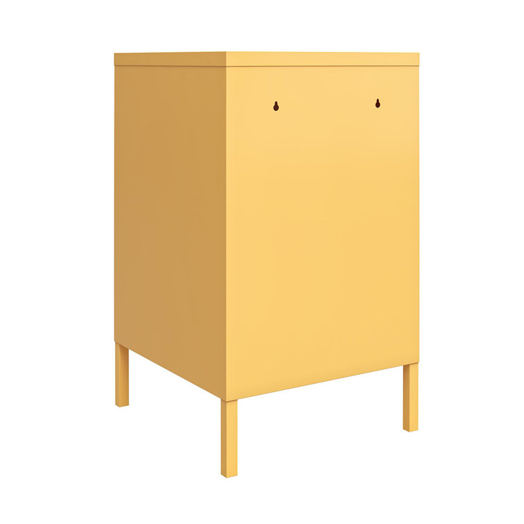 Novogratz Yellow Metal Locker End Table with Storage