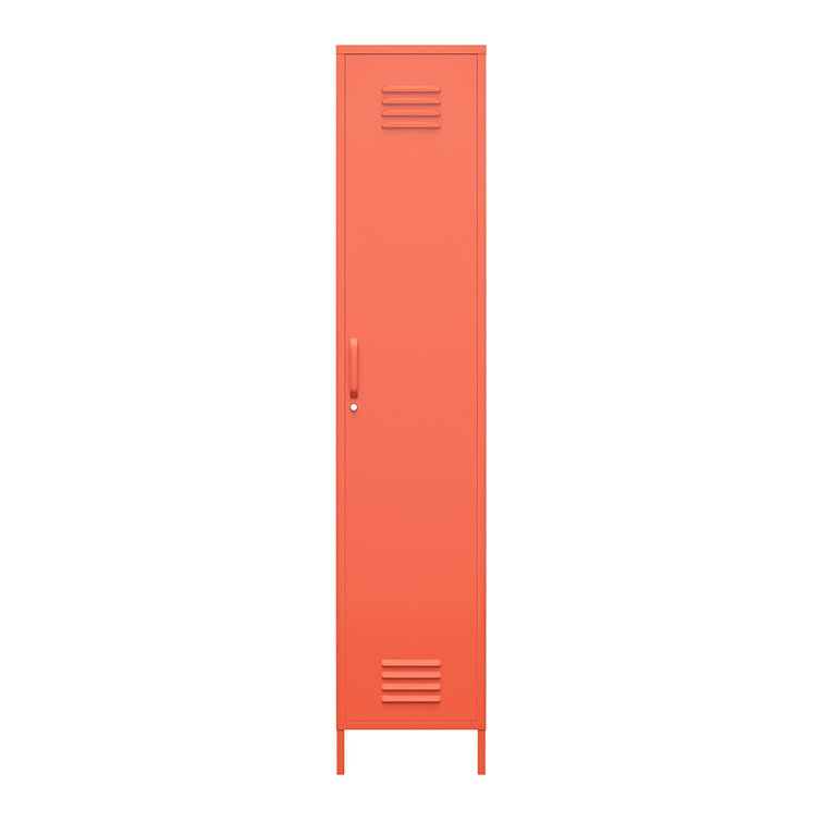 Cache Tall Orange Metal Locker Storage Cabinet with Adjustable Shelving