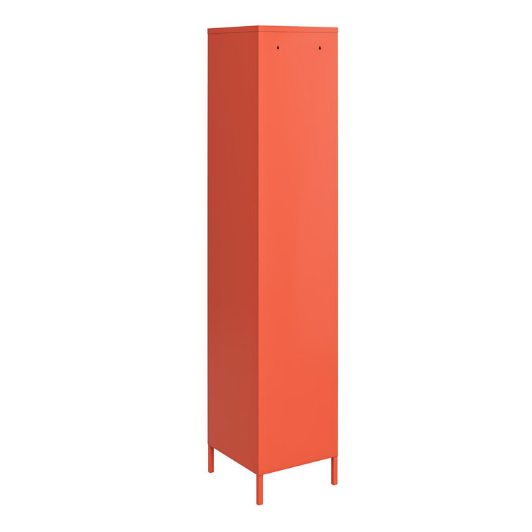 Cache Tall Orange Metal Locker Storage Cabinet with Adjustable Shelving