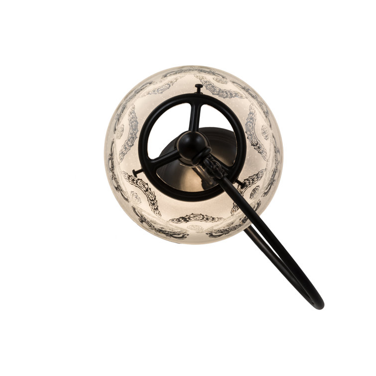 Craftsman Brown Copper and White Glass LED Semi-Flush Mount