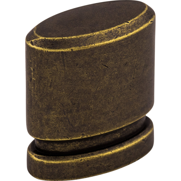 Oval Polished Bronze Modern Cup Handle Knob