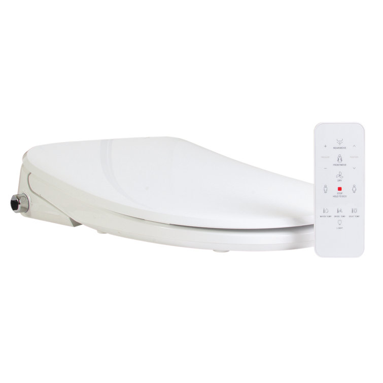White Elongated Electric Heated Bidet Toilet Seat
