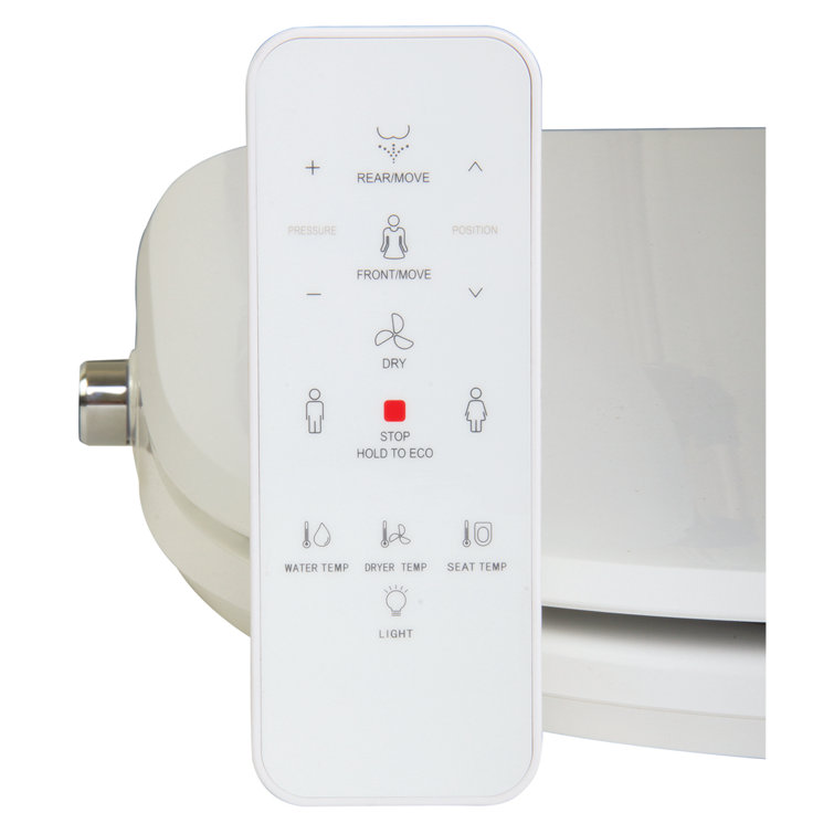 White Elongated Electric Heated Bidet Toilet Seat