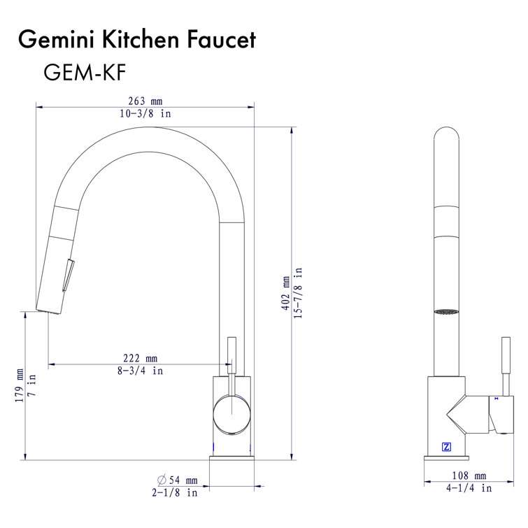 Gemini Chrome High Arc Kitchen Faucet