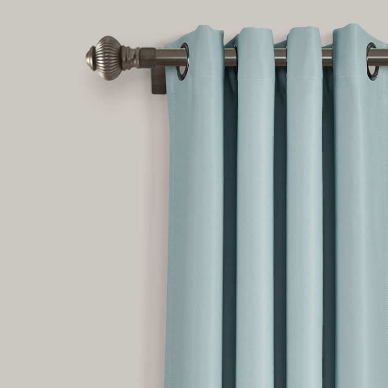 Blue Polyester Blackout Grommet Curtain Panels, 52" x 84"