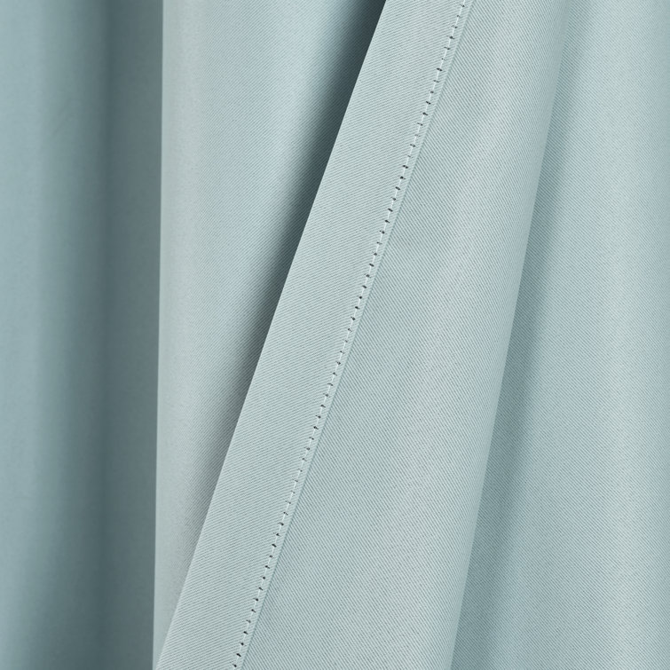 Blue Polyester Blackout Grommet Curtain Panels, 52" x 84"