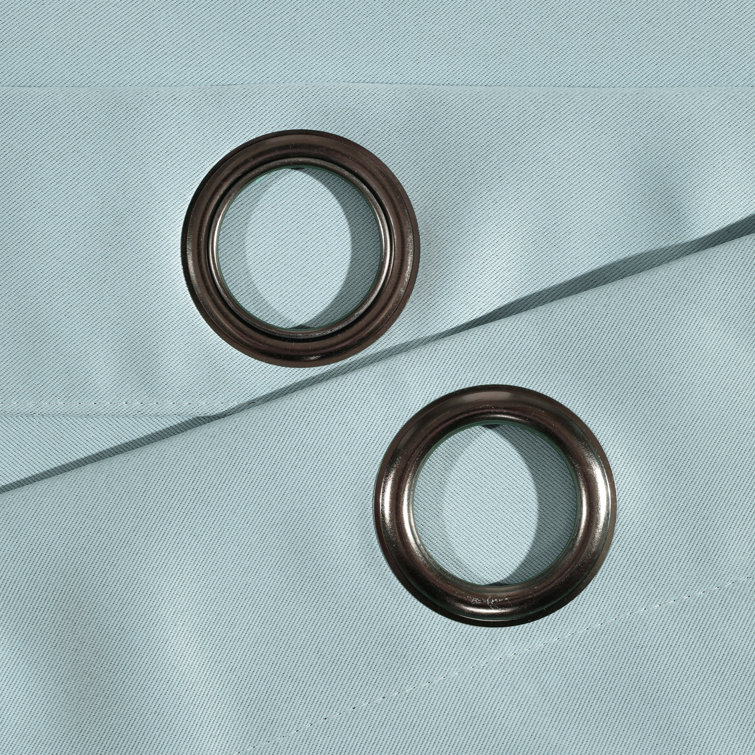 Blue Polyester Blackout Grommet Curtain Panels, 52" x 84"