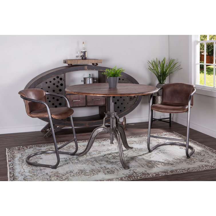 Chiavari Distressed Jet Brown Leather Counter Chair Duo