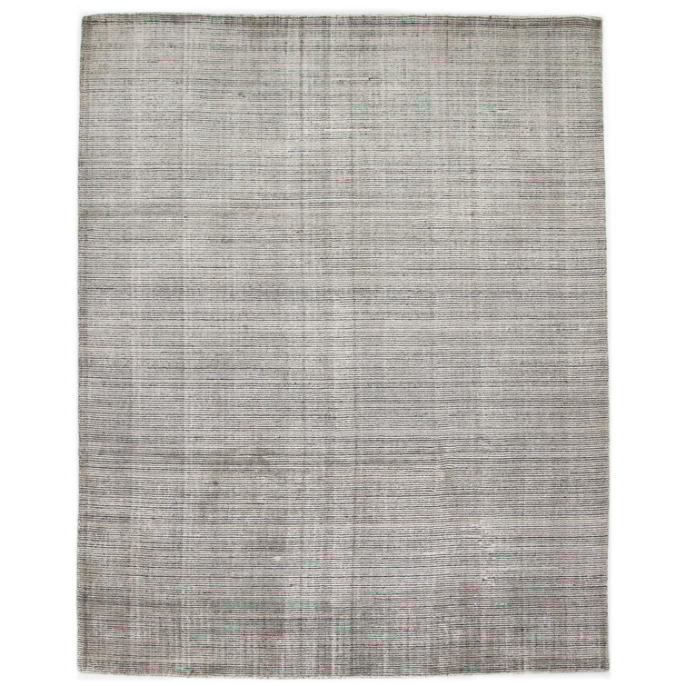 Amaud Handmade Gray Wool and Viscose 9' x 12' Rug