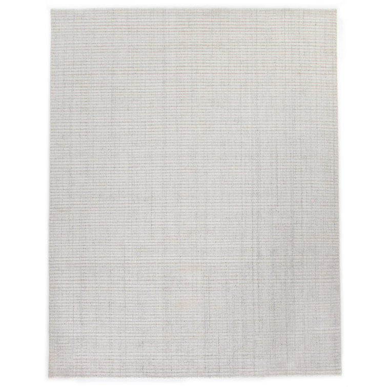 Amaud Handmade Gray Wool and Viscose 9' x 12' Rug