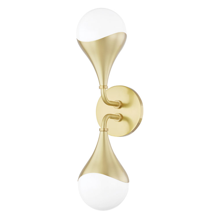 Ariana Aged Brass Dual-Light Dimmable Bath Sconce