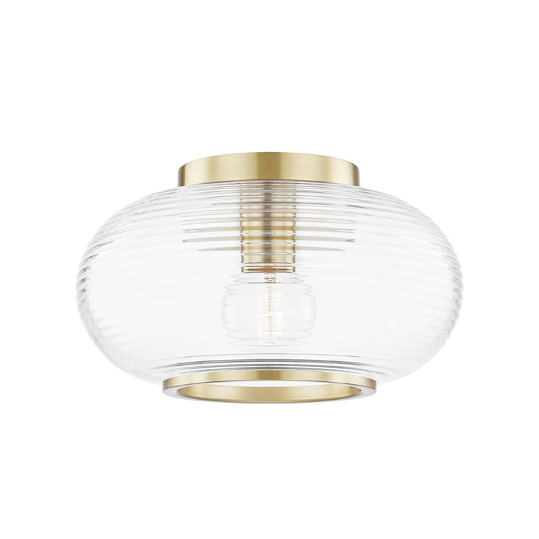 Elegant Aged Brass Globe Flush Mount with Clear Glass Shade