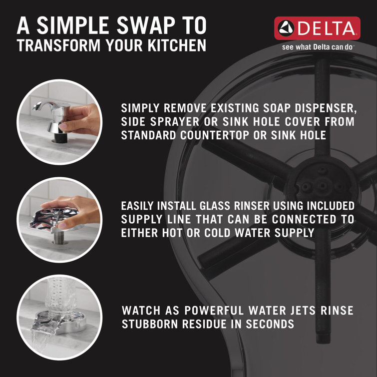 Matte Black Stainless Steel Glass Rinser with Pull-out Spray