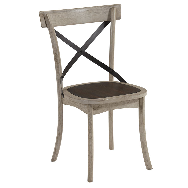 Winslet Gingerbread and White Wood X-Back Side Chair