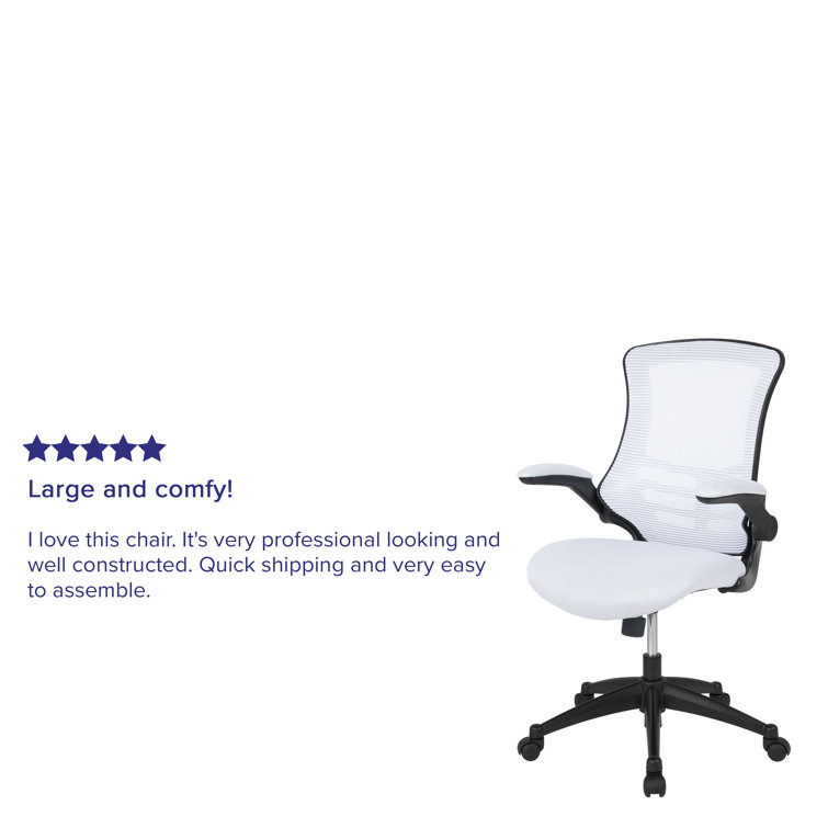 White Mesh Ergonomic Task Chair with Adjustable Arms