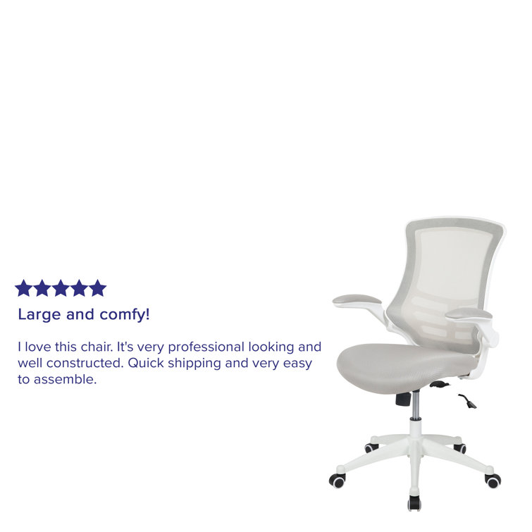 Modern Blue Mesh and White Plastic Ergonomic Swivel Task Chair