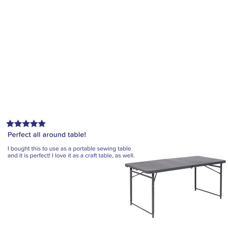 VersaFold 48" Dark Gray Adjustable Height Bi-Fold Table