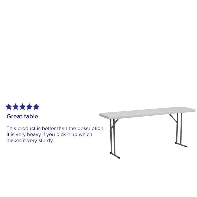Versatile 72" Powder-Coated Gray Metal Folding Table for Indoor/Outdoor