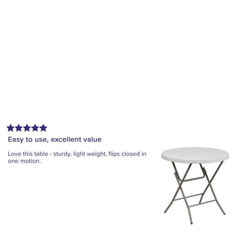 Luna Compact 31.5" White & Gray Round Folding Event Table