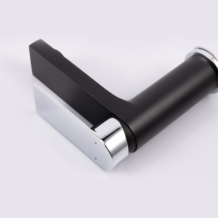 Black and Chrome Single Handle Bathroom Faucet