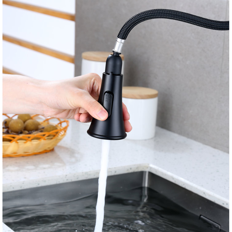 Matte Black Touchless Kitchen Faucet with Pull-out Spray