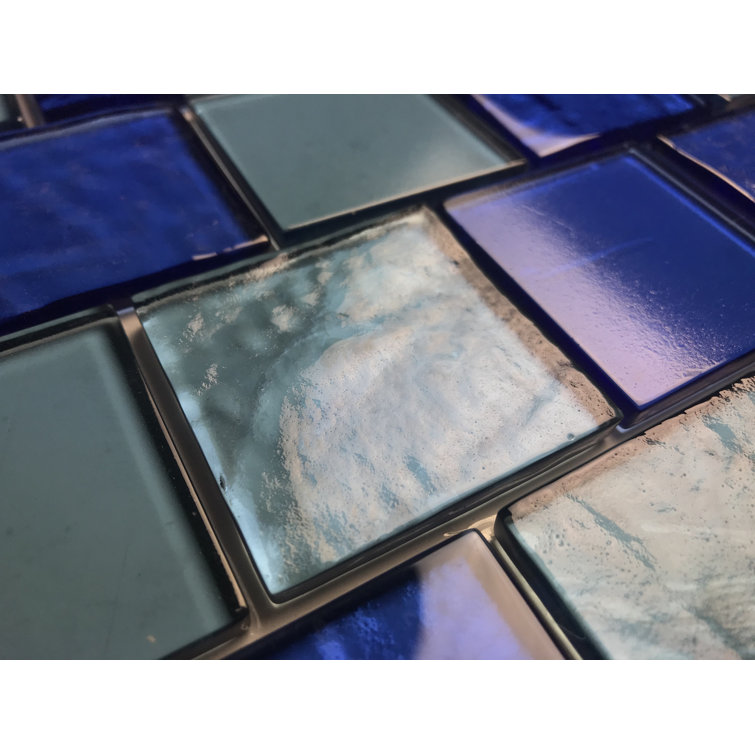 Landscape Blue Glossy Glass Mosaic Tile for Pools and Kitchens