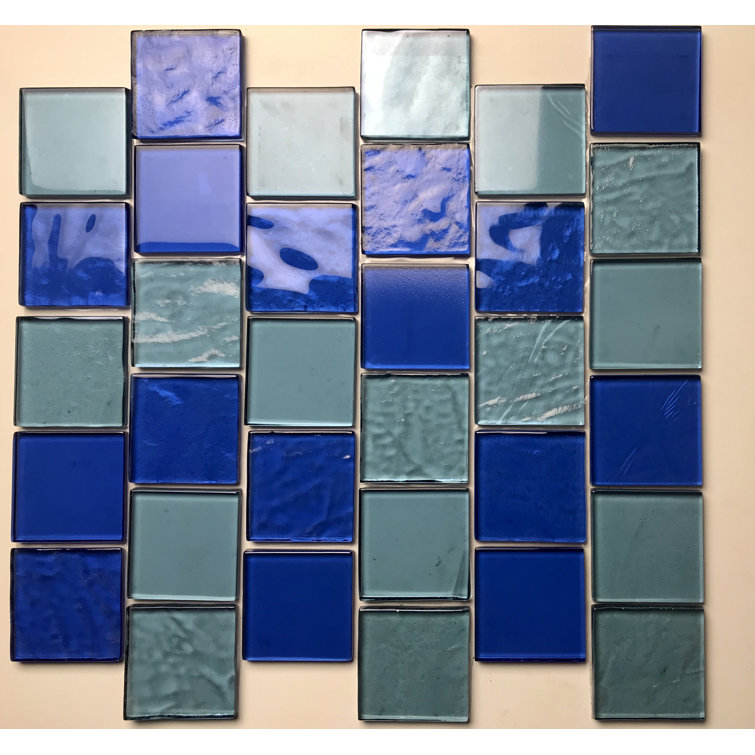 Landscape Blue Glossy Glass Mosaic Tile for Pools and Kitchens