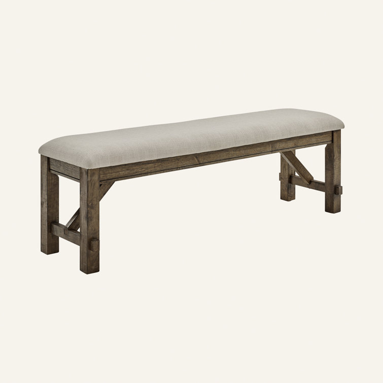 Raven Glazed Pine Brown 60" Solid Wood Farmhouse Dining Bench