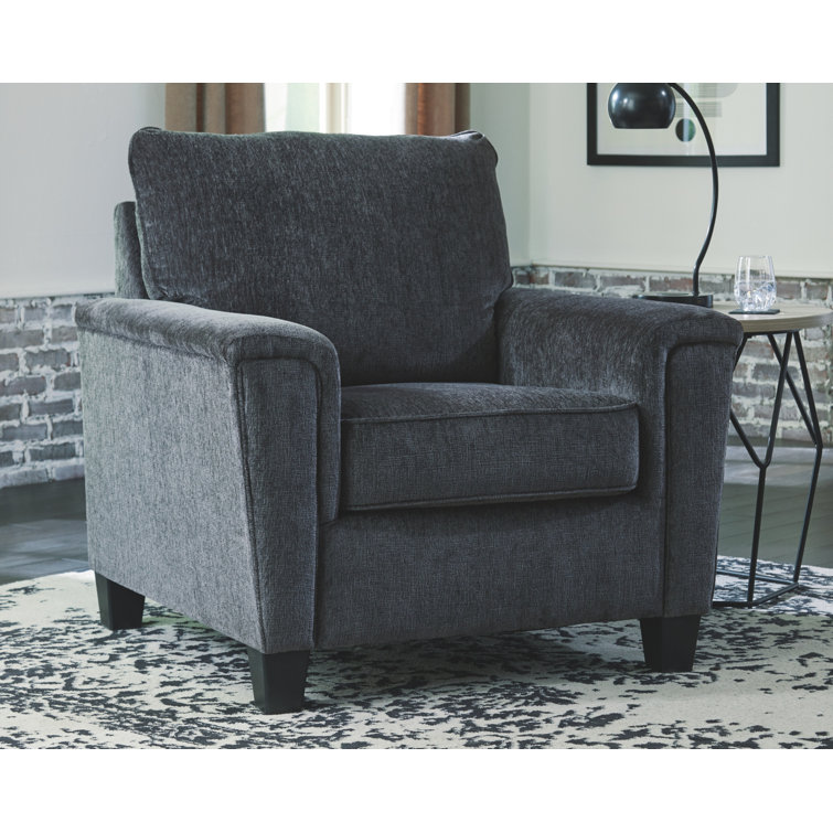 Contemporary Abinger 41" Gray Microfiber Accent Chair