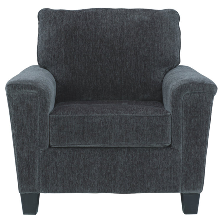Contemporary Abinger 41" Gray Microfiber Accent Chair