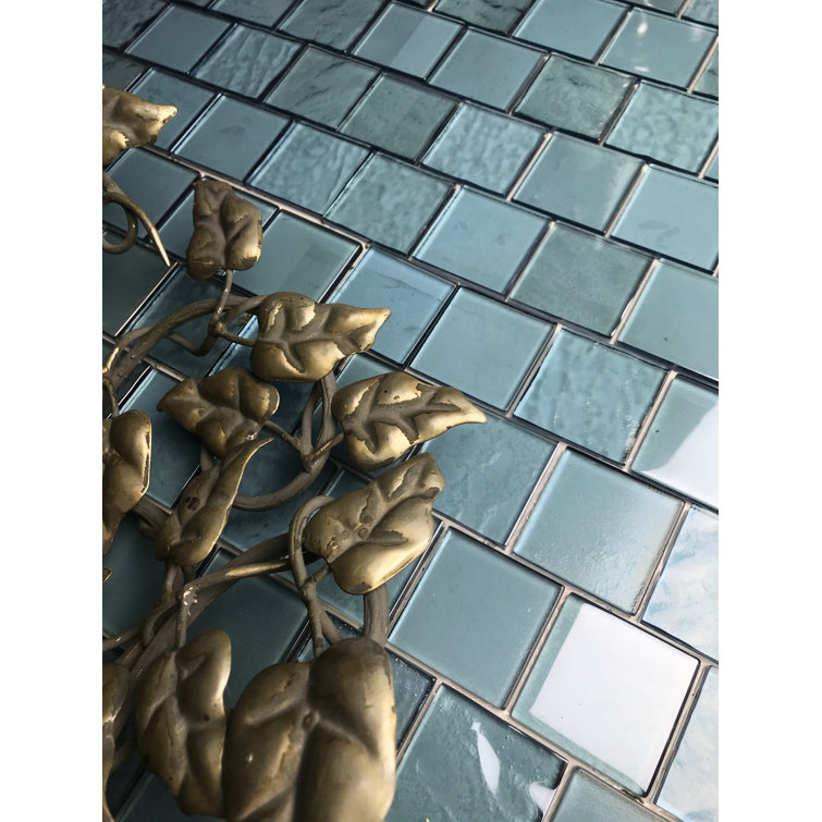 Landscape Blue Glossy Glass Mosaic Tile for Walls and Backsplashes