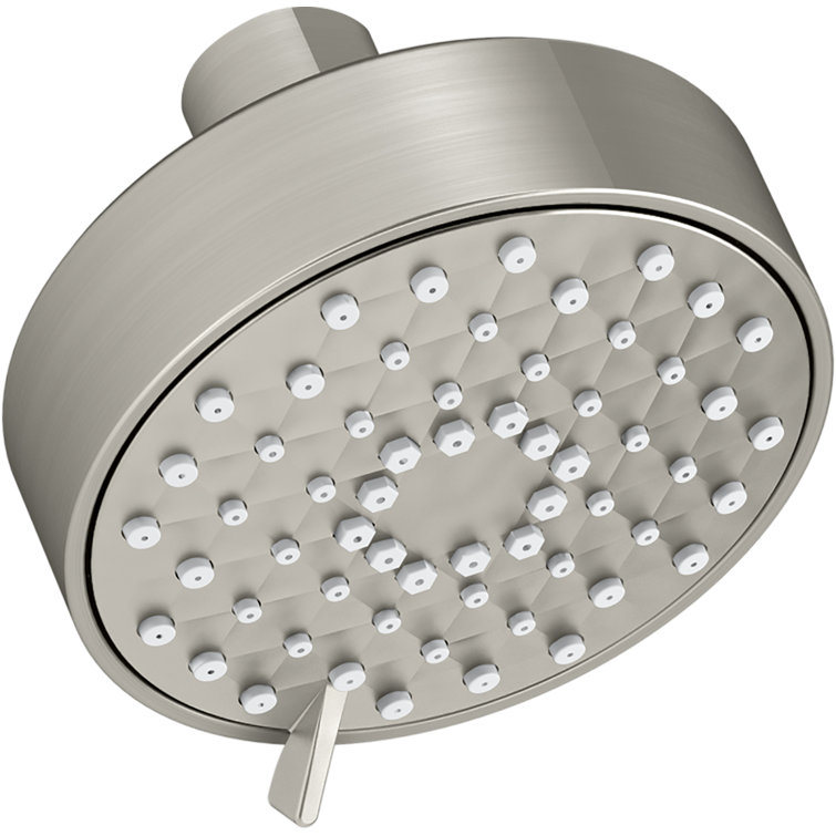 Vibrant Brushed Nickel Multifunction Wall Mounted Showerhead
