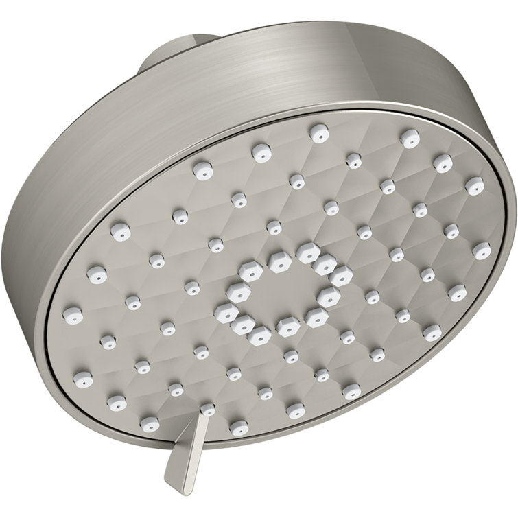 Vibrant Brushed Nickel Multifunction Wall-Mounted Showerhead