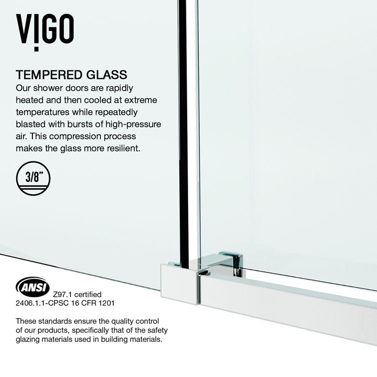 Elan E-Class Frameless Chrome Sliding Shower Door with Clear Glass