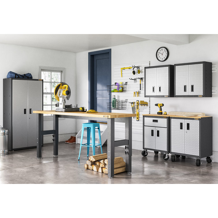 Granite Hammered Steel Adjustable Height 48" Workbench