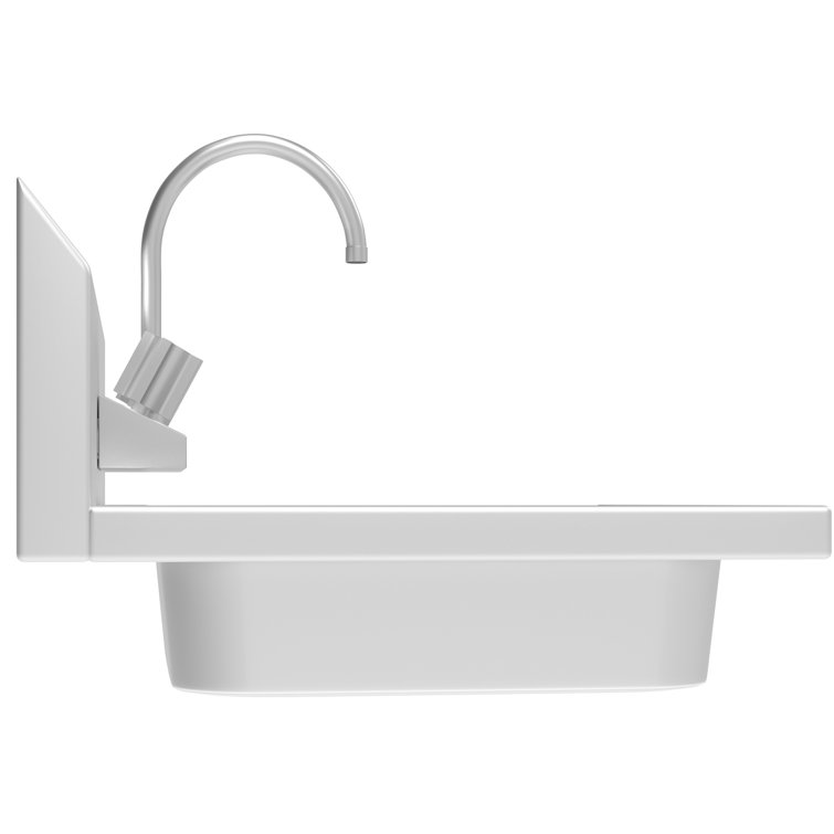 17'' Silver Stainless Steel Commercial Hand Sink with Gooseneck Faucet