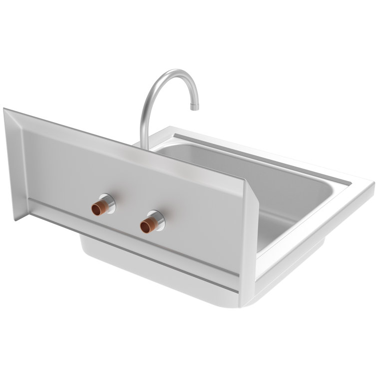17'' Silver Stainless Steel Commercial Hand Sink with Gooseneck Faucet