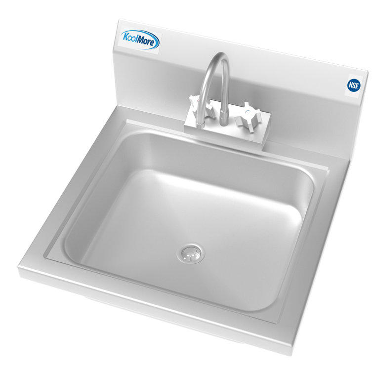 17'' Silver Stainless Steel Commercial Hand Sink with Gooseneck Faucet