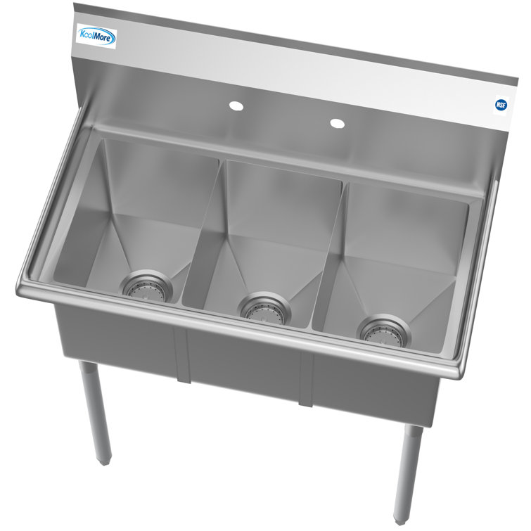 36'' Stainless Steel Triple Bowl Commercial Kitchen Sink