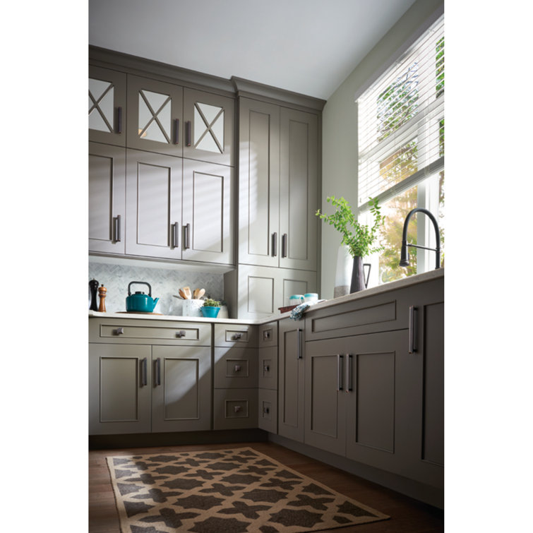 Pewter Modern Bar Handle with Mounting Hardware